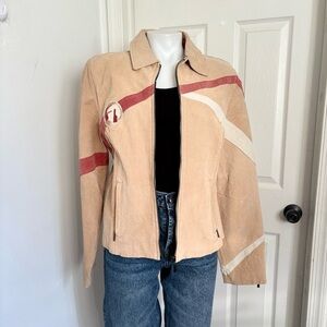 Vintage Tan and Red Women's Jacket